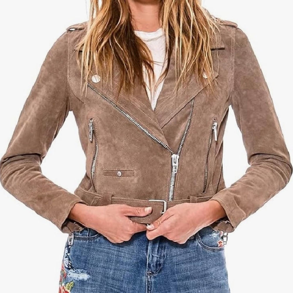 Blank NYC Brown Suede Moto Jacket - Picture 3 of 15